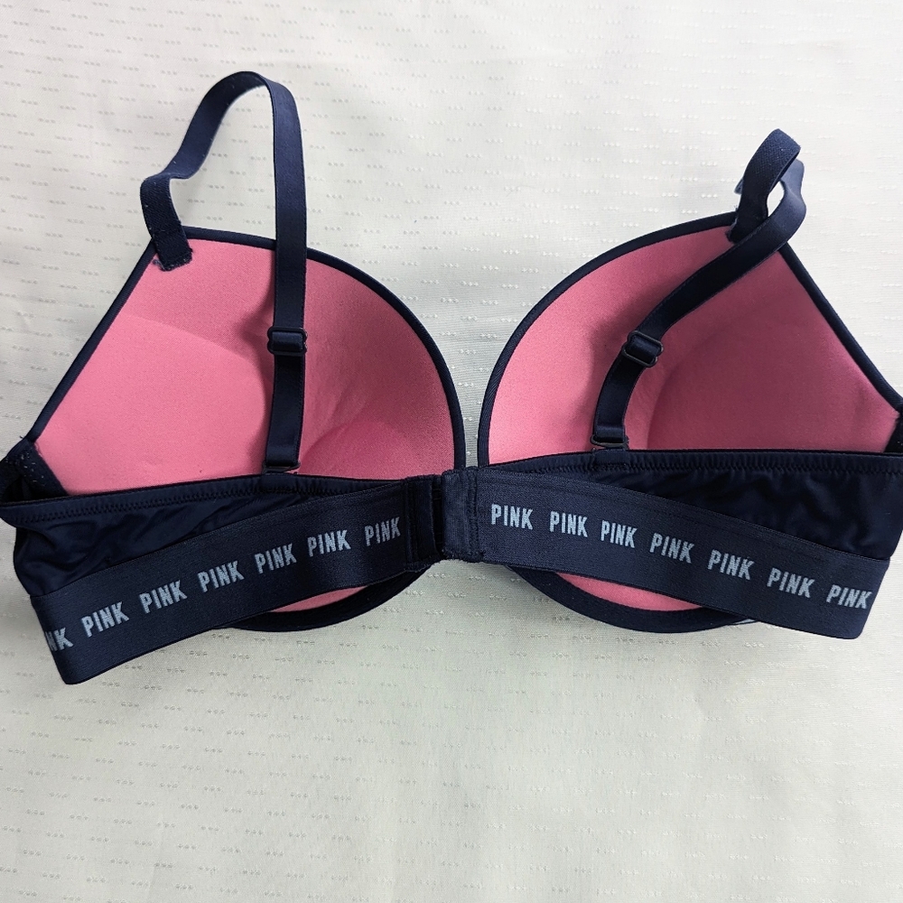 Victoria's Secret Wear Everywhere Super Push-up Bra | Navy | Size 36C - Picture 4 of 7